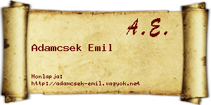 Adamcsek Emil névjegykártya