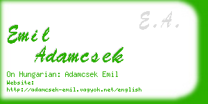 emil adamcsek business card